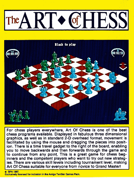 �THE ART OF CHESS� Picture taken from Box Cover (back)