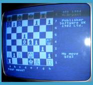 Atari 800XL Colossus Chess 3.0 (1984) Chess Board Screen