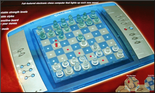 EXCALIBUR ELECTRONIC GLASS CHESS - Picture taken from Excalibur Electronic Glass Chess box.