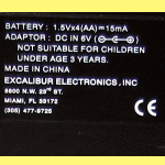 Excalibur Model 923ENM Nicole Miller (1995) Computer Label