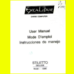  Excalibur Model 638E Stiletto Deluxe (1993) User Manual