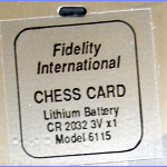 Fidelity Model 6115 Chess Card (1990) Computer Label