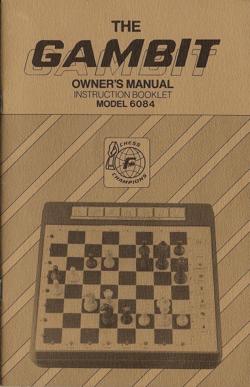FIDELITY GAMBIT MODEL 6084 VERSION 1 Electronic Chess Computer -  picture taken from user manual