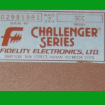 Fidelity Model SCC Sensory Challenger 8 (1980) Computer Label