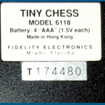 Fidelity Model 6118 Tiny Chess (1990) Computer Label Fidelity Model 6118 Tiny Chess (1990) Computer Label