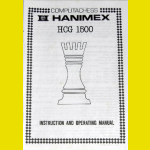 Hanimex Model HCG 1500 Computachess (1981) User Manual