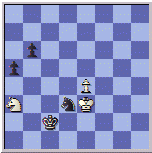 E-CHESS PLAYS 73. ... Kb3?? AND LOSES
