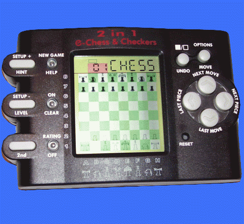 Microgear Model EC14421 2-in-1 Chess & Checkers (2004) Electronic Travel Chess Computer
