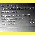 Millennium 2000 Model M140 Sprechender Schachmeister (2003) Computer Label