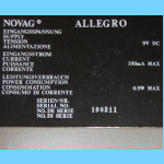 Novag Model 863 Allegro 15 MHz (1988) Computer Label