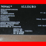 Novag Model 863 Allegro (1986) Computer Label