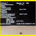 Novag Model 892 Mentor 16 (1989) Computer Label