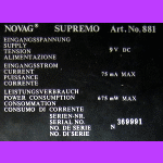 Novag Model 881 Supremo (1988) Computer Label