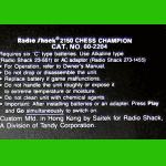 RadioShack and Tandy Model 60-2204 Champion 2150 Version I (1988) Computer Label