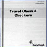 RadioShack and Tandy Model 60-2219 Travel Chess & Checkers (1999) User Manual