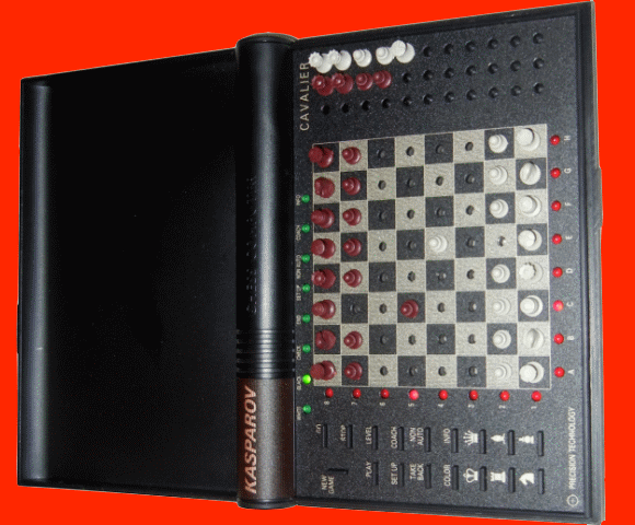 Saitek Kasparov Model 145 Cavalier (1988) Protective Cover (Open)