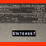 Saitek Kasparov Model 166 Junior Chess (1992) Computer Label