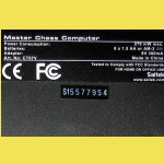 Saitek Mephisto Model CT07V Master Chess (2003) Computer Label