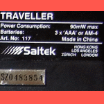 Saitek Kasparov Model 117 Traveller Version I (1991) Computer Label Saitek Kasparov Model 117 Traveller Version I (1991) Computer Label