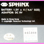 Schneider Sphinx Royal (1988) Computer Label