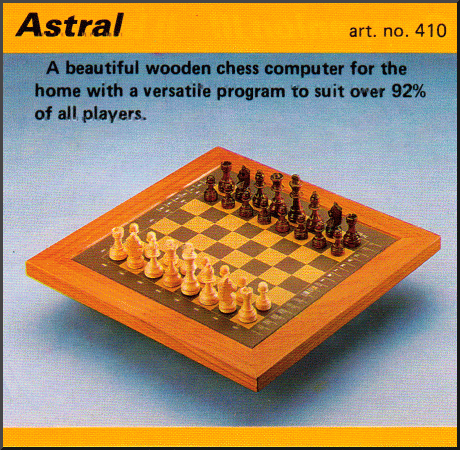 SCISYS ASTRAL Electronic Chess Computer - picture taken from a product leaflet.