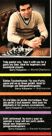Gary Kasparov endorsement of �SciSys Pocket Chess�