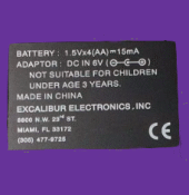 Sharper Image 2-in-1 Electronic Chess & Checker (1994) Computer Label